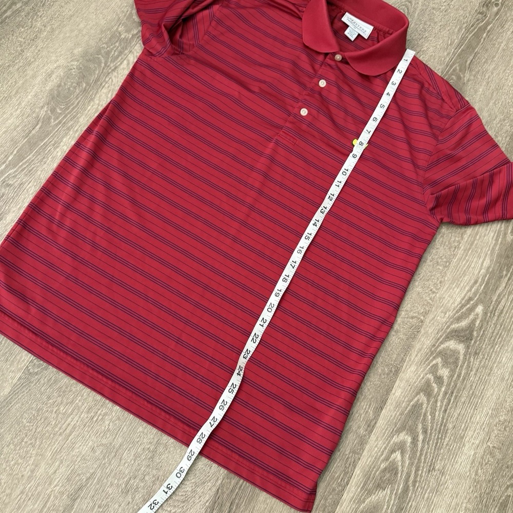 Masters Performance Short Sleeve Polo Men's Medium Red Blue Striped Stretch - Picture 5 of 5